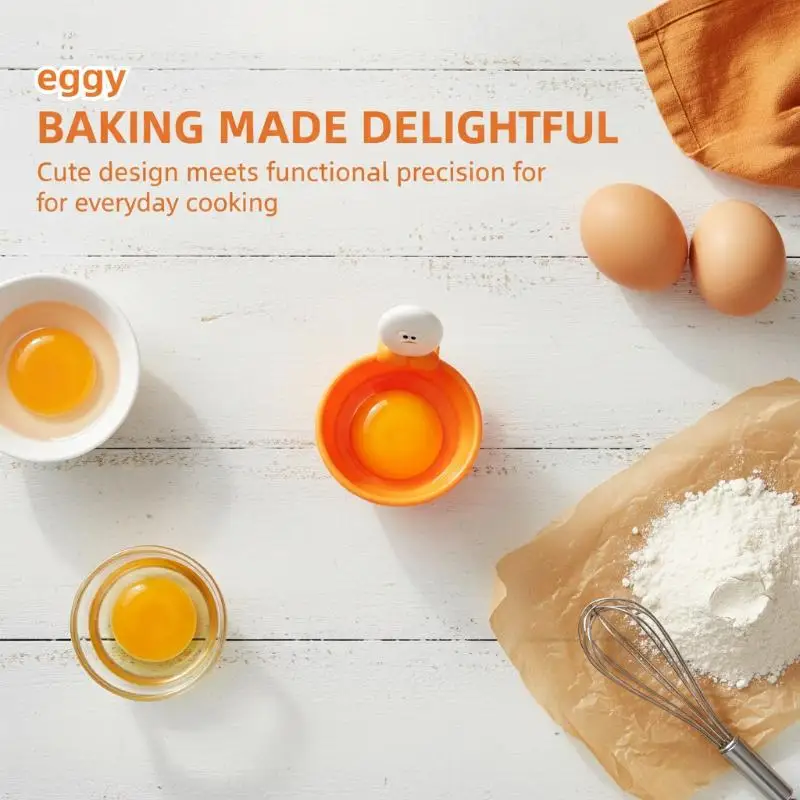 Joie Egg Separator Creative Hook Design Hands Free Side Draining Handle Yolk White Filter For Baking And Cooking