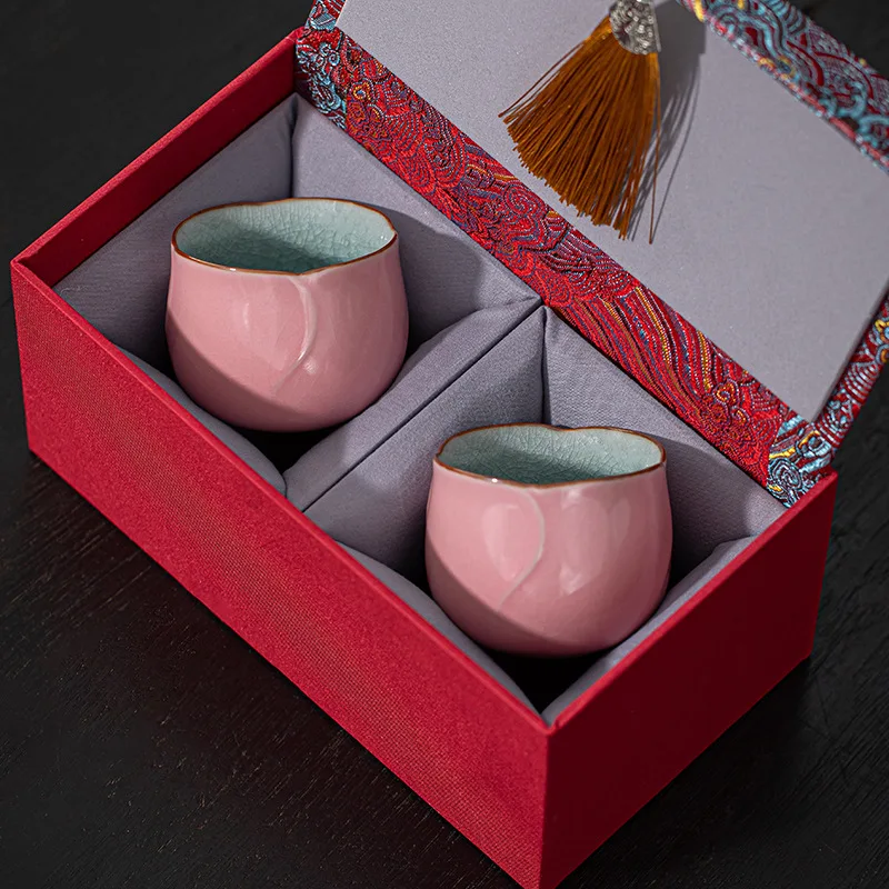 

Tea Cup Ru Ware Single Female High-End Women's Set Pink Personal Special Ceramic Gift