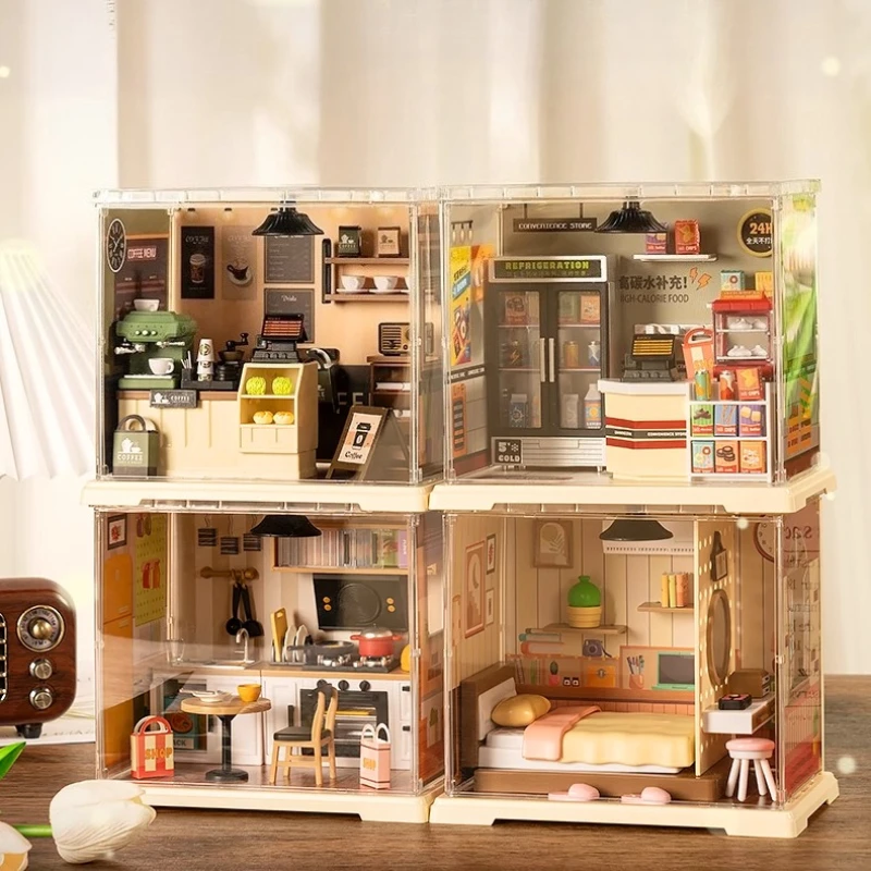 DIY Doll House Assemble The Bricks House of Arts and Crafts Miniatures Toys Educational Model Ornaments Gifts Boys & Girls Anime