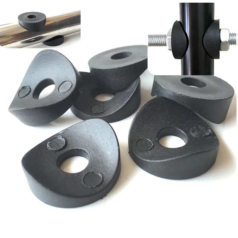 Diam 16/19/22/25mm Bore 6/8mm Hollow Joint Round Tube Furniture Chair Fastening Washer Piece Black Duckbill Plastic Gasket