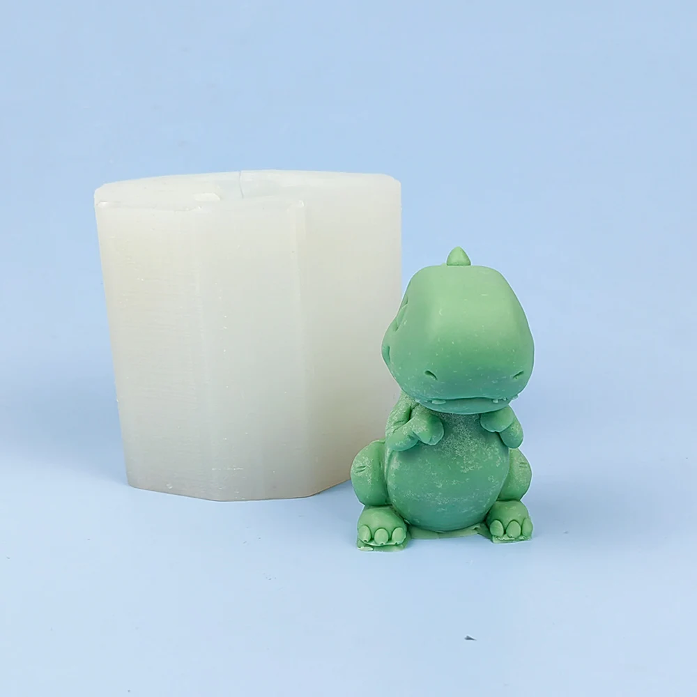 DW0458 Soap Molds Silicone 3D Cartoon Little Dinosaur Candle Mold Animals Moulds Christmas Wedding Birthday Valentine\'s PRZY