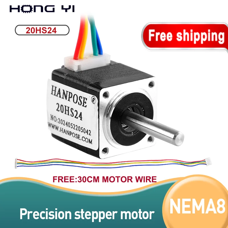 

for mini cnc 3D printer 20 Series Motor Nema8 Stepper motor 24mm 0.8A 12mN.m 1.8 degrees 20HS24 step motor