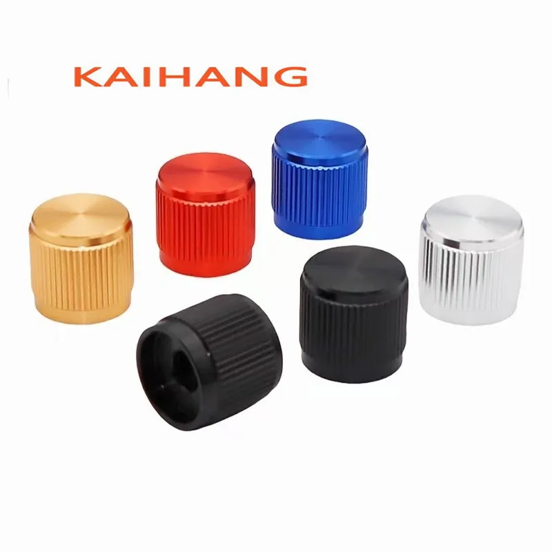 2PCS Aluminum Alloy Knob Potentiometer Knob Amplifier Volume Knob Cap Diameter 17mm Height 16mm Round Hole 6mm