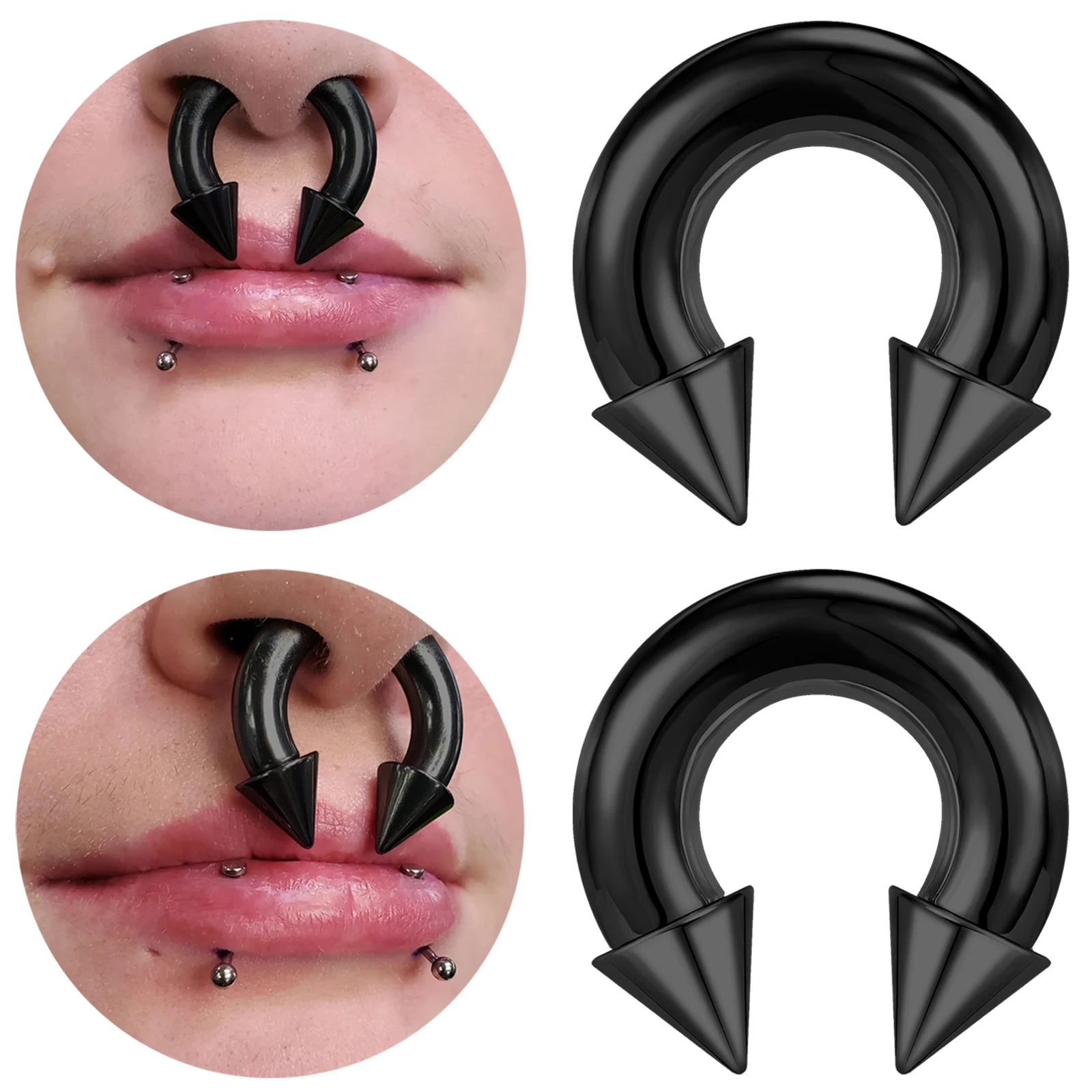 Body Jewelry Gauge Sizes - 1/2 szt. Duży Pierścień do Nosa