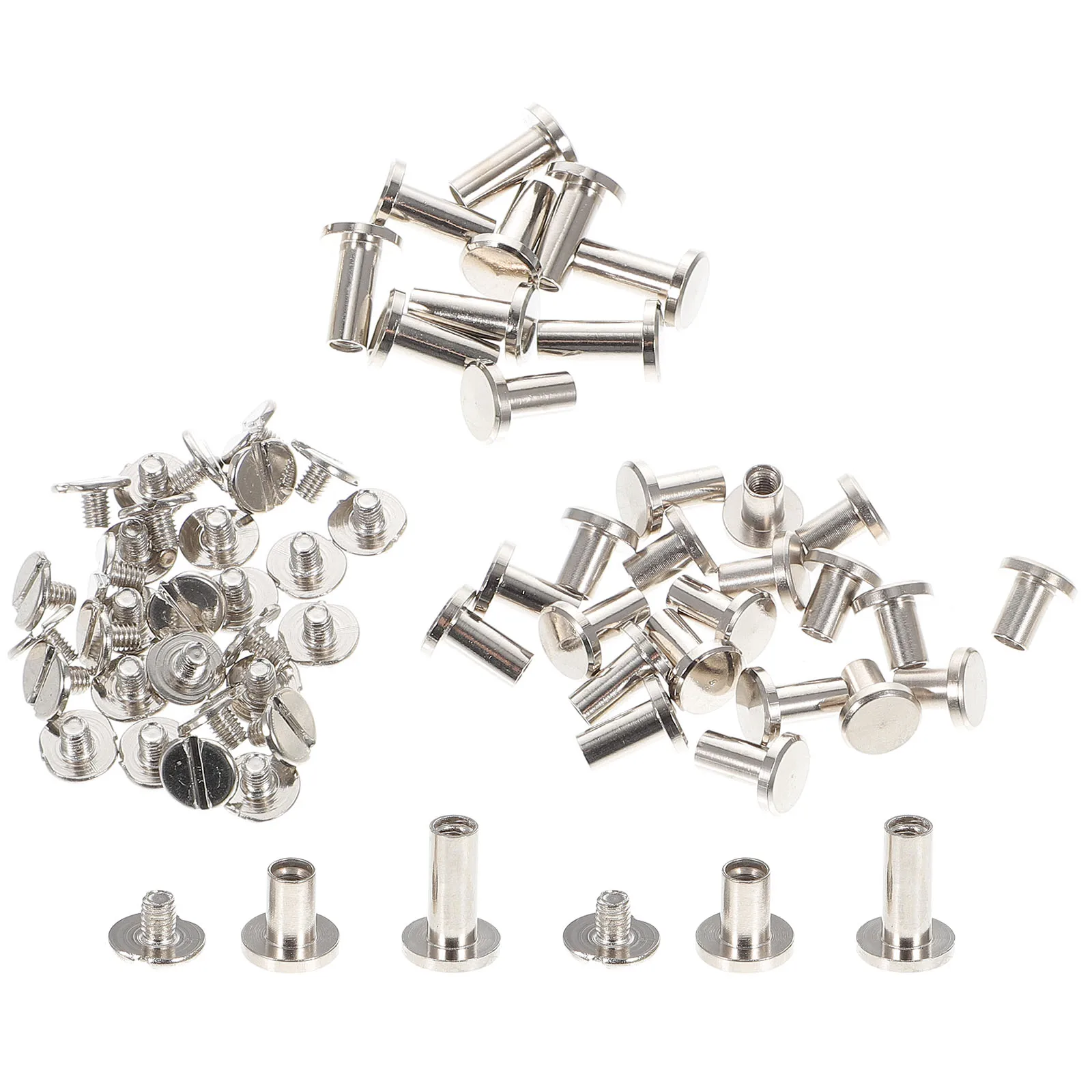 

30 Sets Belt Screw Binding Bolts Multifunction Screws Nail Rivets Post Alloy Back Fasteners Man