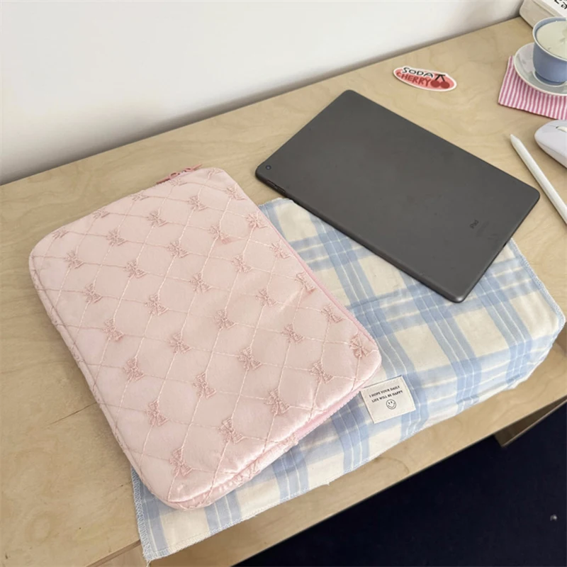 Bowknot Soft Laptop Sleeve Bag For Macbook For Ipad Pro For Thinkpad Lenovo HP ASUS Dell Notebook Computer PC Protective Cover