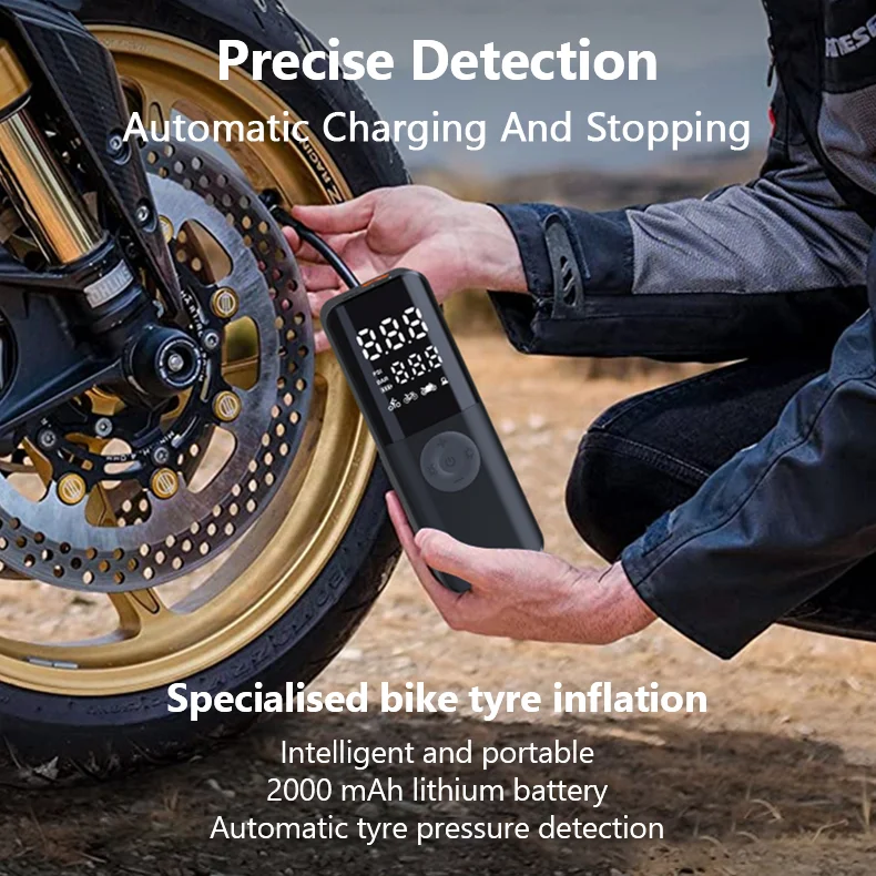 Tire Inflator Portable Air Compressor,2X Faster Inflation,150PSI Cordless with LCD Dual Screen,Suitable E-Bikes,Motorcycles，ball