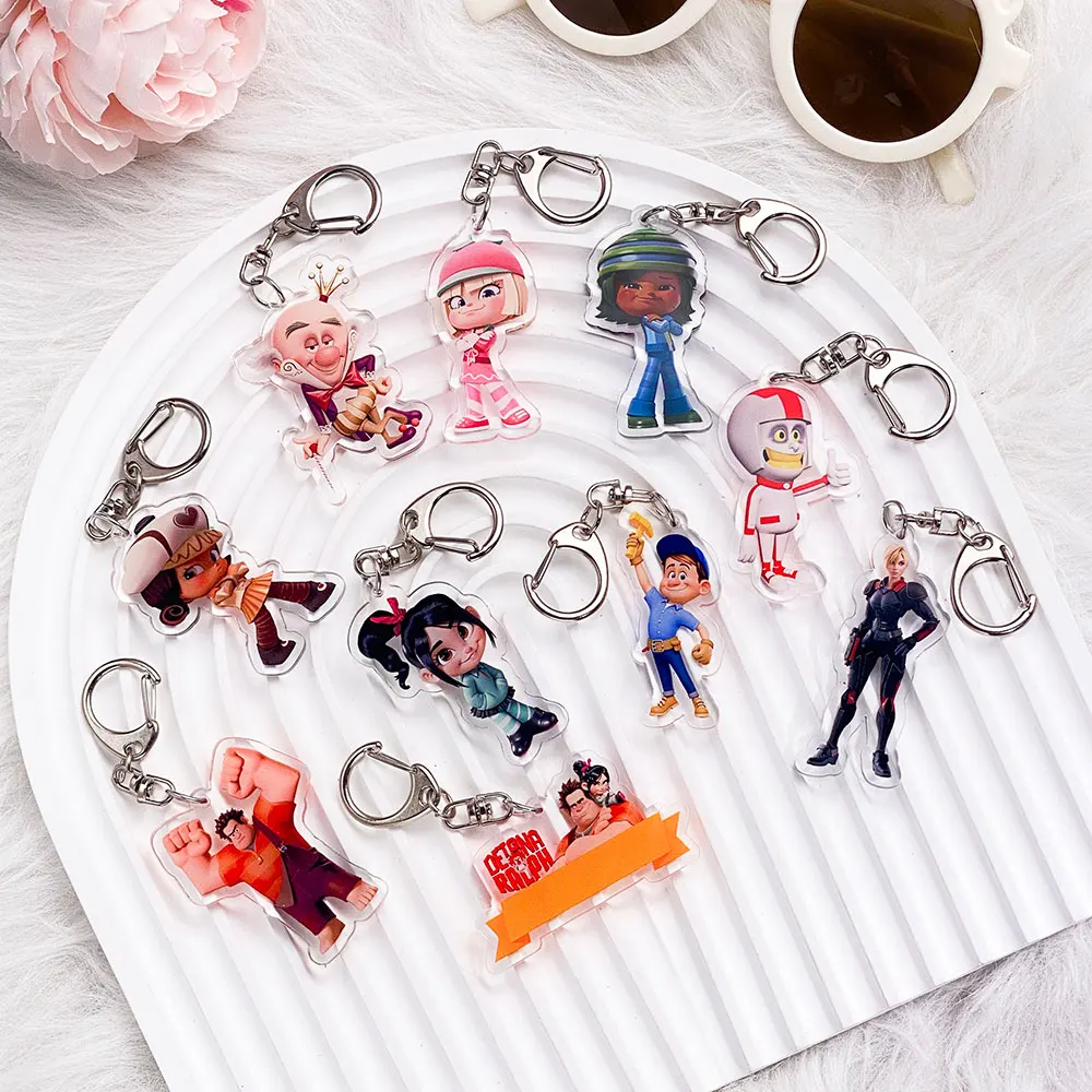 Disney Wreck-It Ralph Wreck-it Ralph llavero acrílico para coche accesorios bolso encanto lindo mochila colgante llavero regalos para amigos