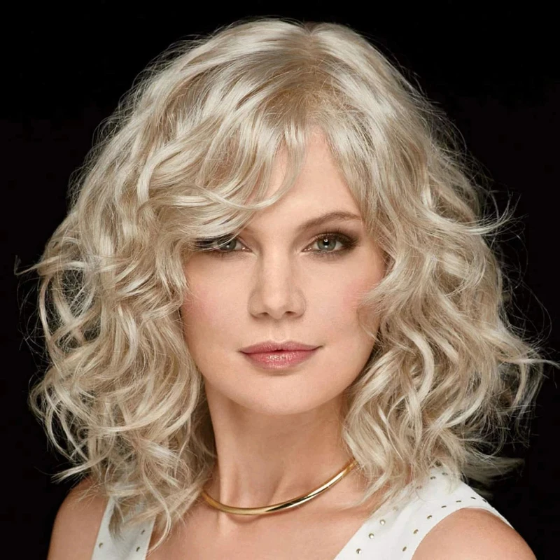

New Women's Long Golden Blond Wavy Full Wig 14 Inch