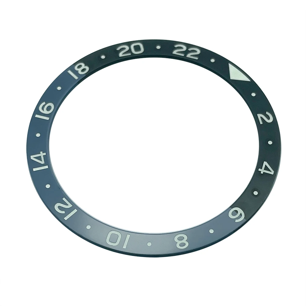 38mm BATMAN 24H GMT SKX007 Mod Flat Ceramic Bezel Insert Dual Time C3 BGW9 Watch Ring Replacement for SKX007 SKX009