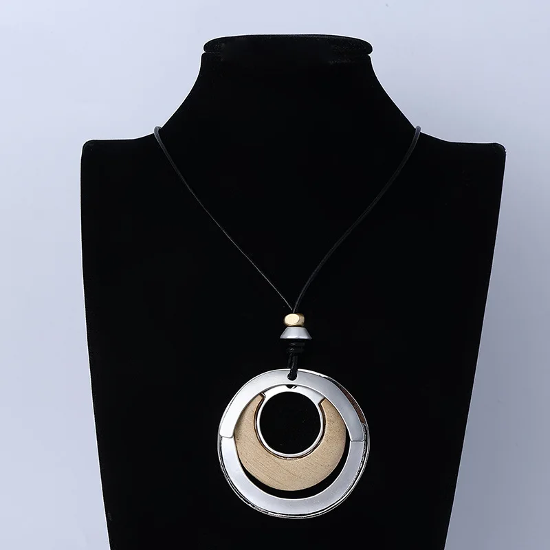 DIY accessories explosion European and American foreign trade wood round jewelry autumn and winter women's fashion simple ne