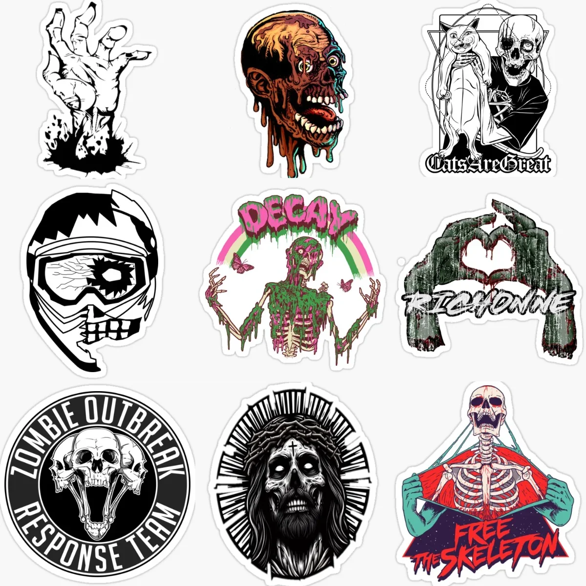 

Terrifying ZOMBIE Skull Creative Waterproof Car Sticker for Decorate Car Van Window Fridge Helmet Wall Door Decal Accessories