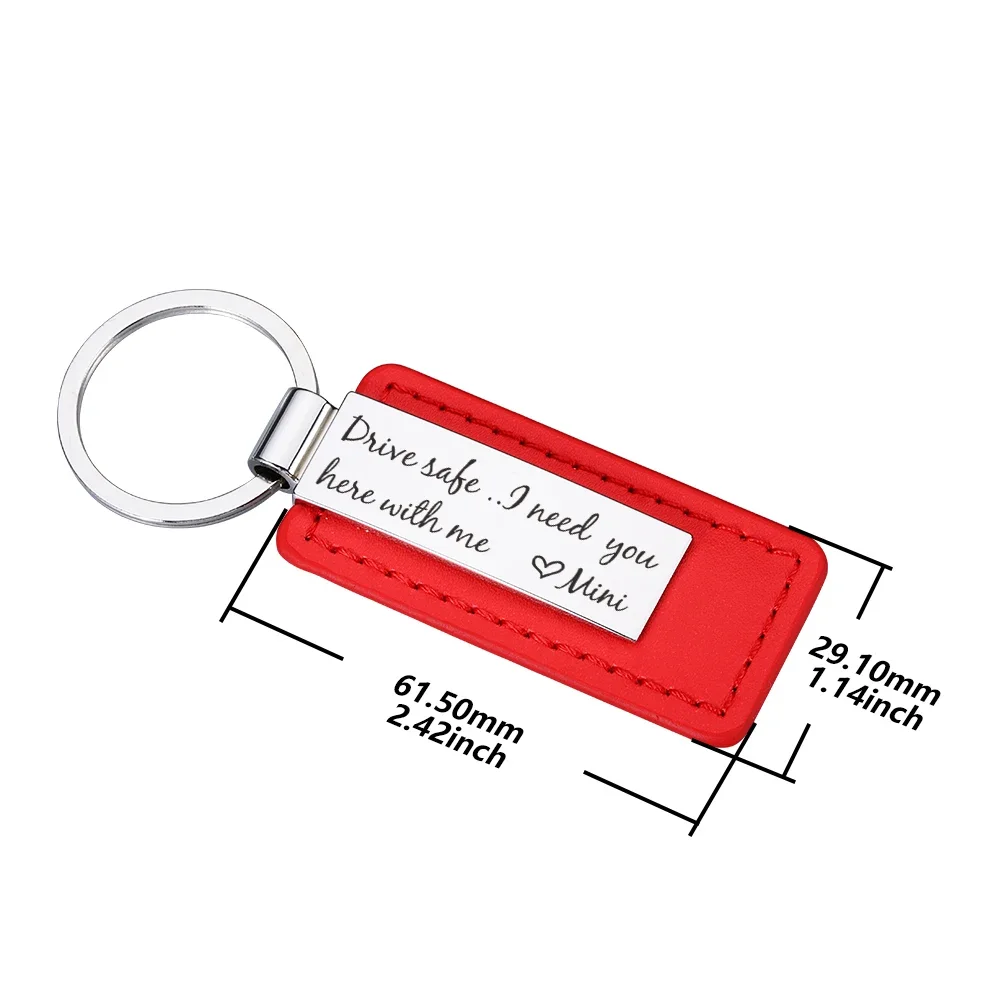 Custom PU Leather Keychain Drive Safe Business Gifts Leather Key Chain Gifts Car Key Strap Waist Wallet Keychains Keyrings