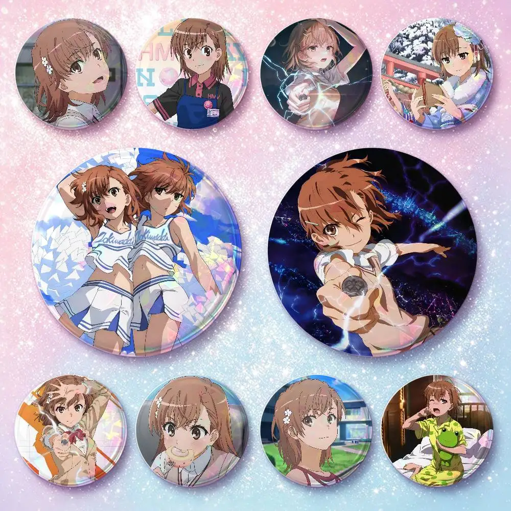 Anime A C-Certain Scientific R-Railgun Misaka Mikoto Badges Button Round Creative Pin Brooch Bag Decor Collect Friends Gifts