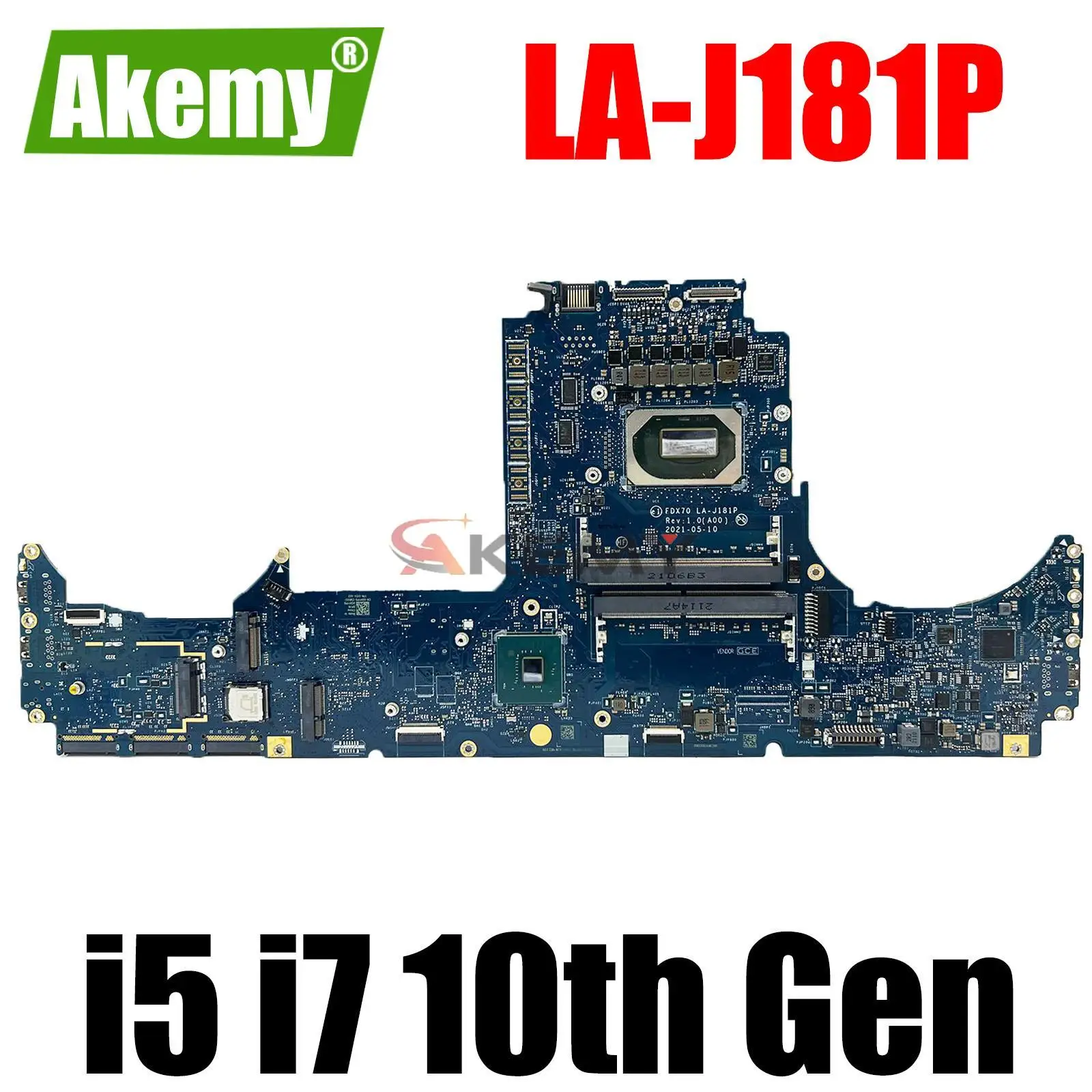 

For Dell Precision 7750 Laptop Motherboard FDX70 LA-J181P With i5-10400H i7-10750H CPU Mainboard 100% Tested