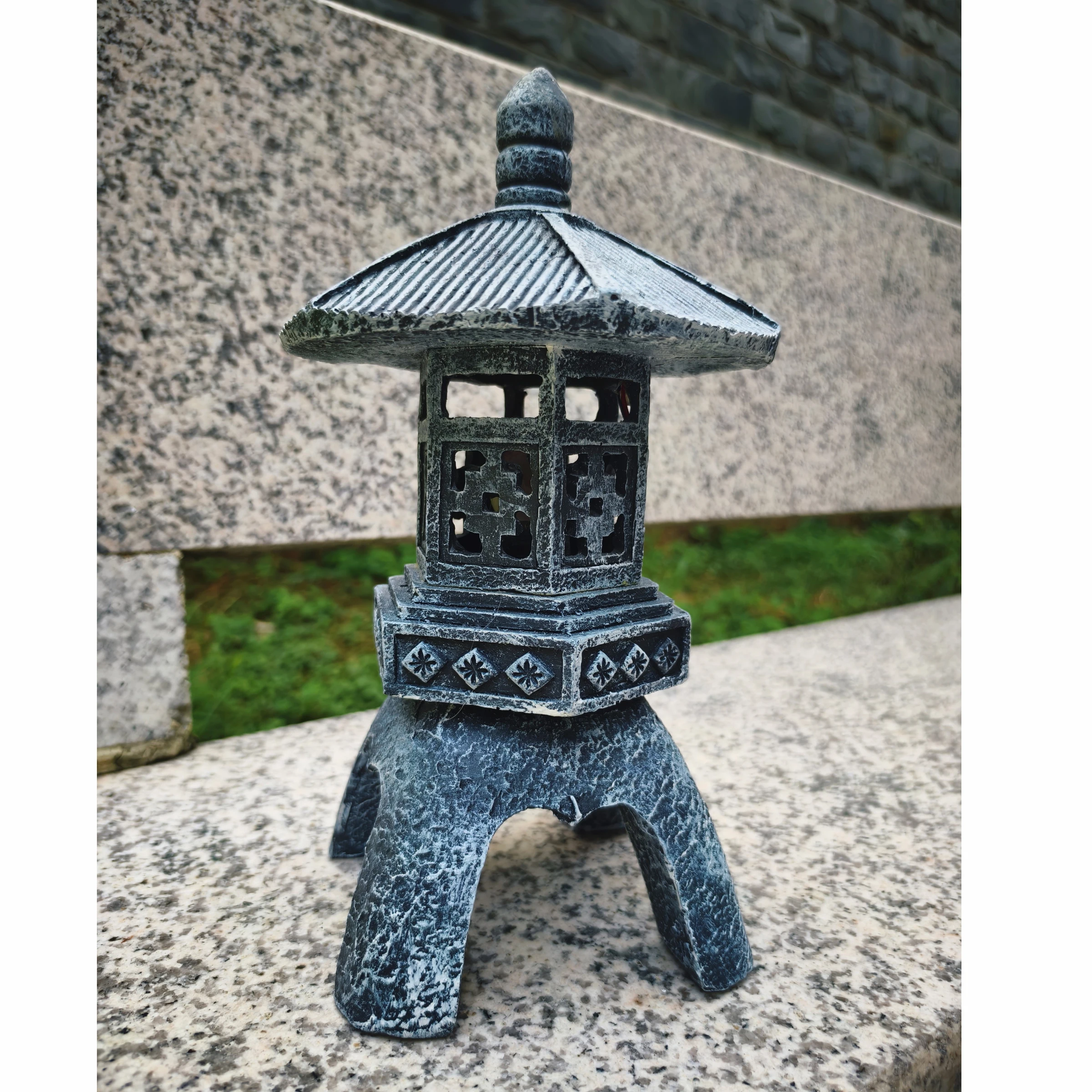 Imagem -03 - Outdoor Led Solar Light Pagoda Retro Lantern Statue Jardim Resina Paisagem Lâmpada Decorativa Ornamento para Varanda cz 2024