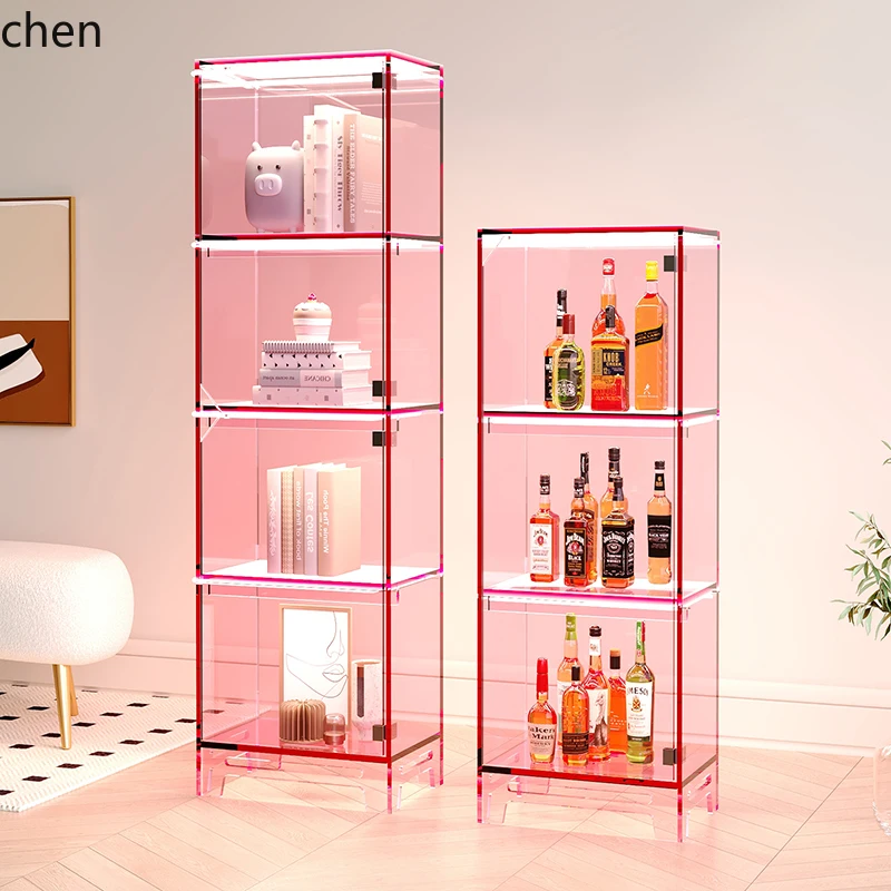 ZMLLight Luxury Acrylic Showcase Living Room Bedroom Bookshelf Bag Display Shelf