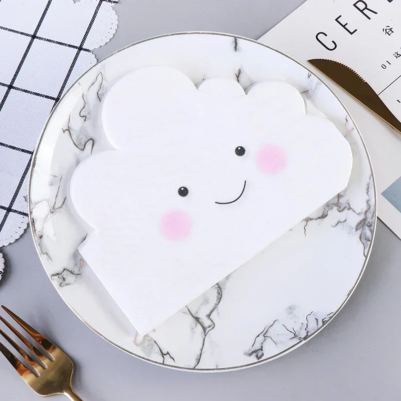 Cute Cloud-shaped Paper Towels Color Napkins Printed Facial Tissue Shaped Party Paper Towels Paper Towel Napkins for Decoupage