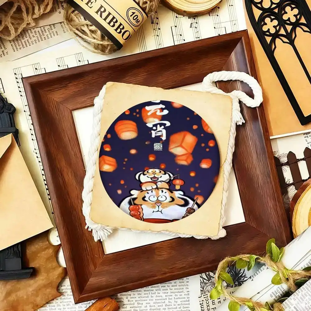 Anime Fat Tiger Badges 25 32 44 58 75 Mm Round Cosplay Pin Bag Decor Friends Gifts Brooch Souvenir view 5