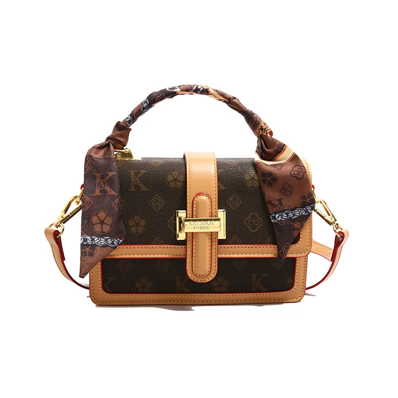 2025 حقيبة مربعة مطبوعة محفظة الكتف المتخصصة للنساء خمر حقيبة كروسبودي لوكس يوم إلى ليلة حقيبة موضة حقيبة رافعة #5