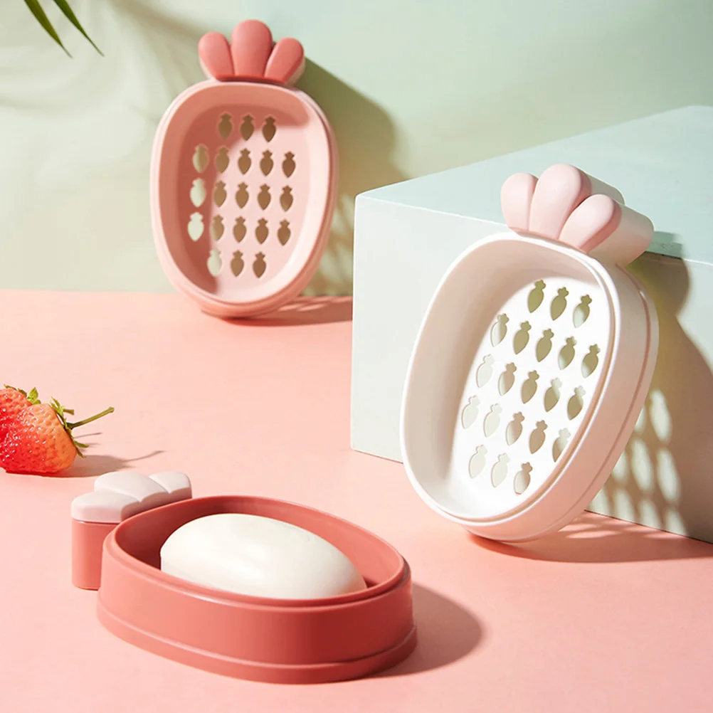 

2pcs Double Layer Soap Drain Rack PP Material Rustproof Kitchen Bathroom Sponge Storage Container Water for Home