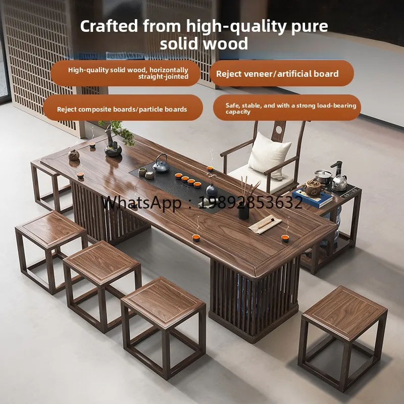 YFY Chinese Style Large Tea Table Set New Chinese Style Tea Brewing Table Office Tea Brewing Table Home Living Room