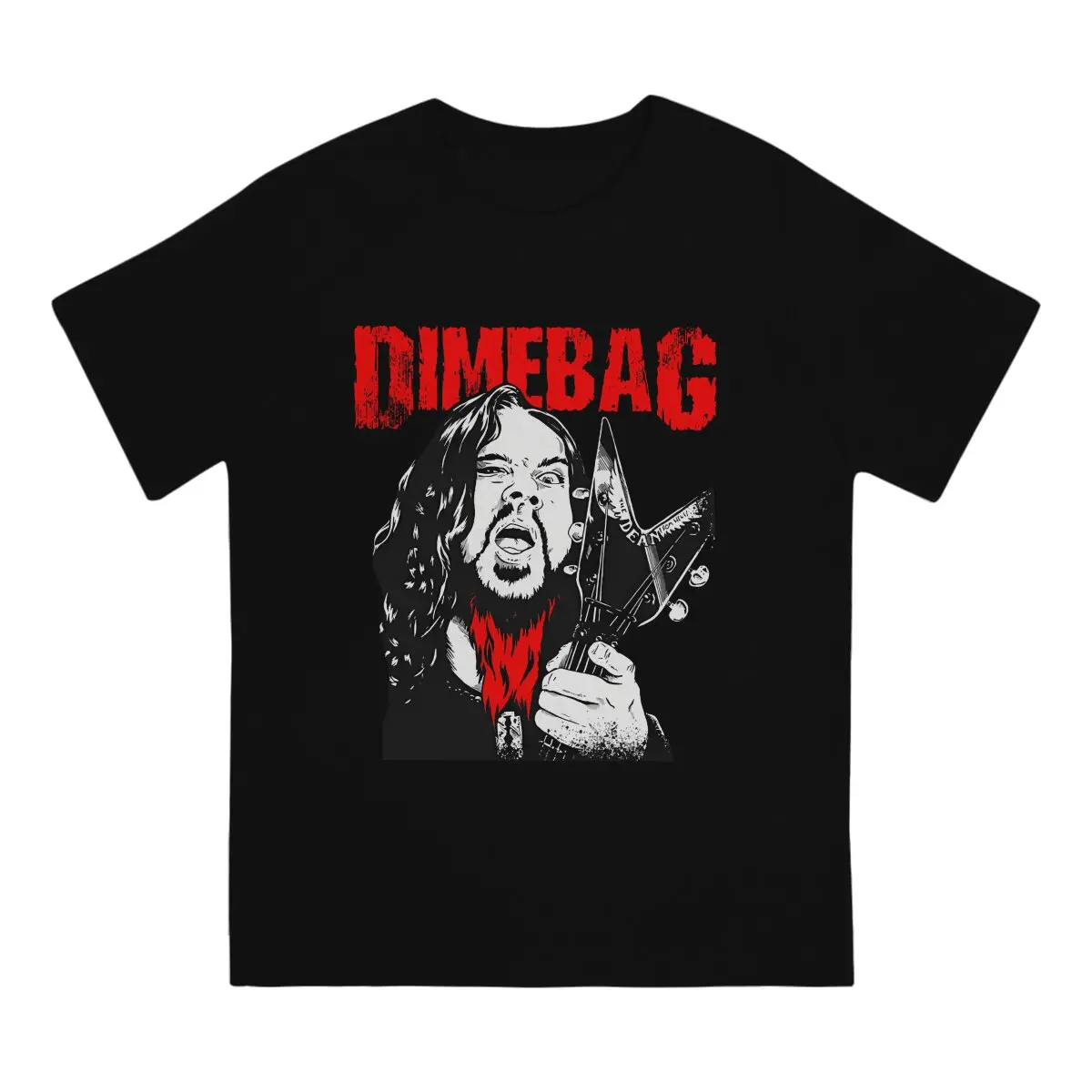 Men\'s T-Shirt Guitar Rock Novelty Pure Cotton Tee Shirt Short Sleeve Dimebag Darrell T Shirt Round Collar Clothes Original