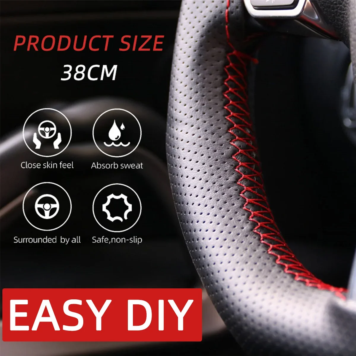 Universal Car Steering Wheel Cover Kits Fits For 15\