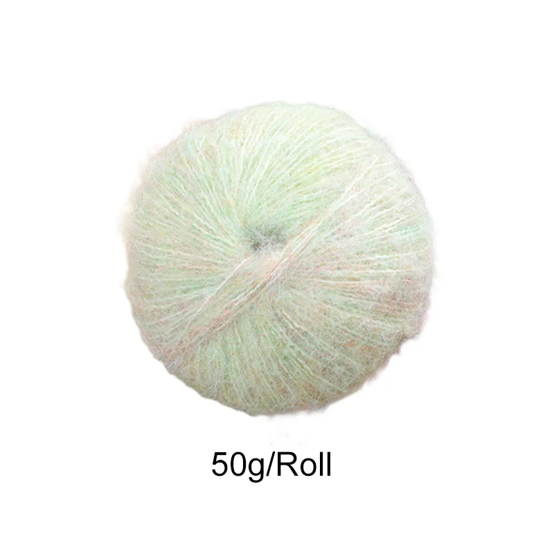 50g/roll Gradient Color Mohair Yarn Hand Woven Medium Fine Wool Line DIY Knitting Scarf Shawl Crochet Thread Sewing Material