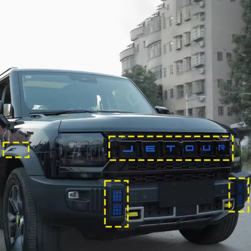 

Наклейки для переднего бампера JETOUR Traveler T2 2023, наклейки с надписью, меняющая цвет, наклейки для дневных ходовых огней, внешние детали автомобиля