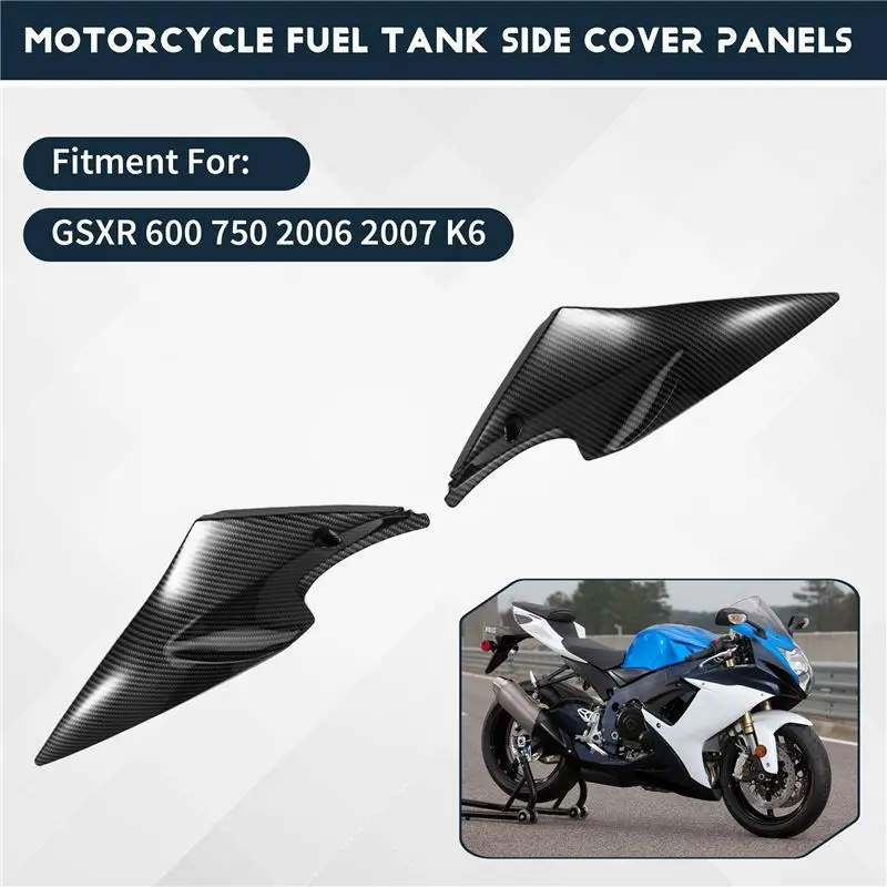 For GSXR 600 750 2006 2007 K6 Motorcycle Fuel Tank Side Cover Fairing Panel Accessory GSX-R-A02G