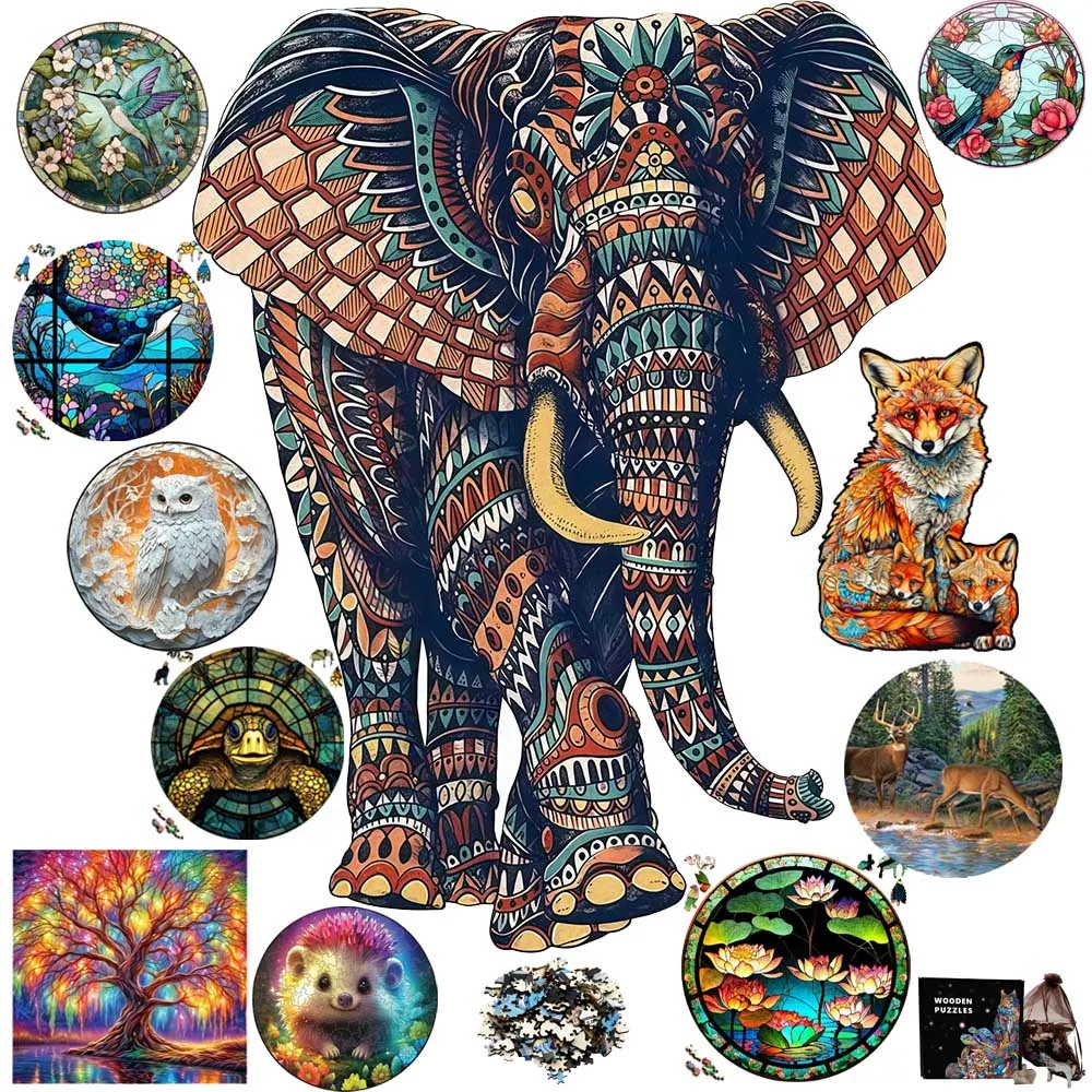 

Деревянная декомпрессионная головоломка с милым слоном и животными для взрослых и детей, головоломка-бабочка, игрушки-твистеры, праздничные подарки