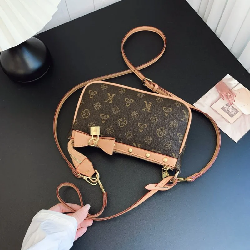 الراقية العلامة التجارية الفاخرة السيدات حقيبة يد جلدية عصرية أنيقة Crossbody الكلاسيكية باريس أنيقة بطانة حقيبة خمر #2