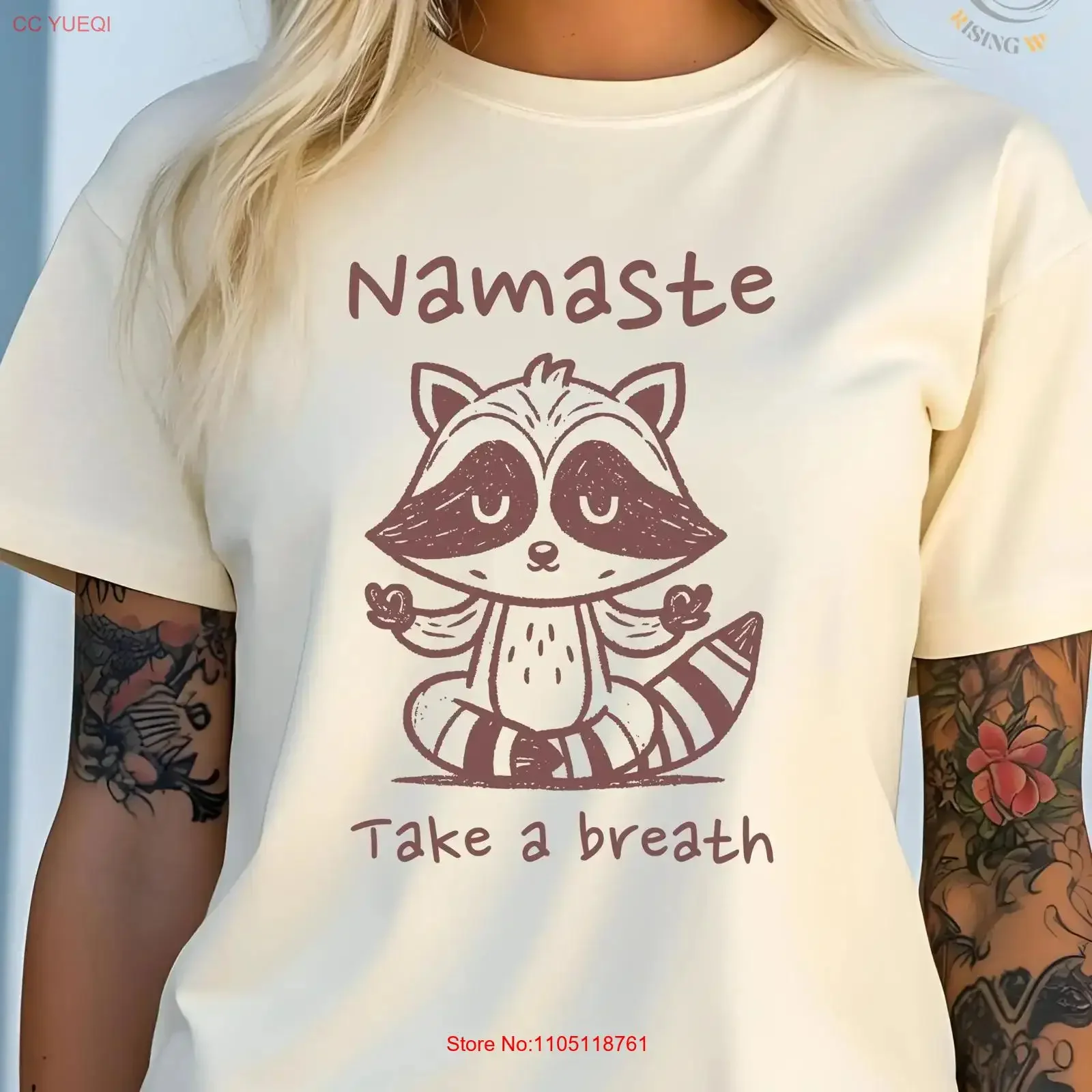 Namaste t-shirt souffle travail Yoga pleine conscience vintage lavé polyvalent unisexe élégant légèrement confortable étiré