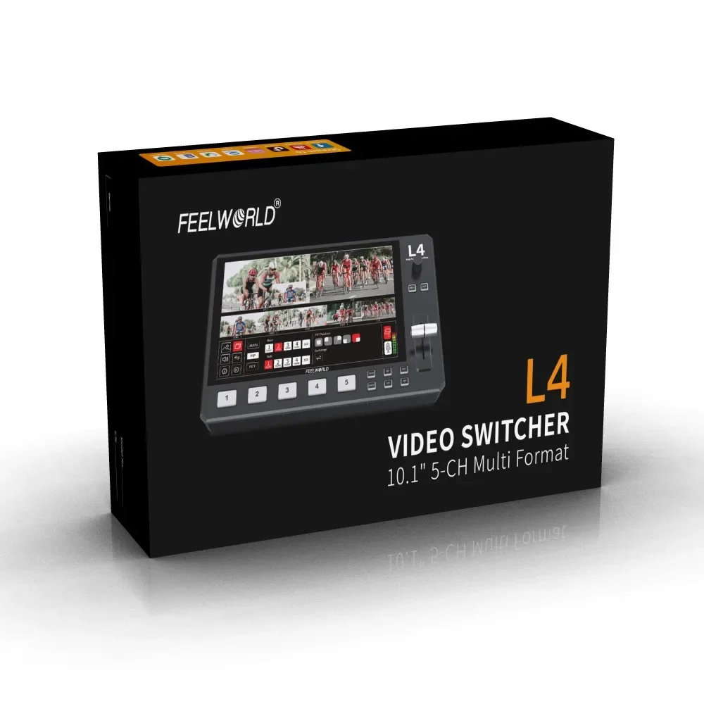 FEELWORLD L4 Multi-camera Video Mixer Switcher 10.1\