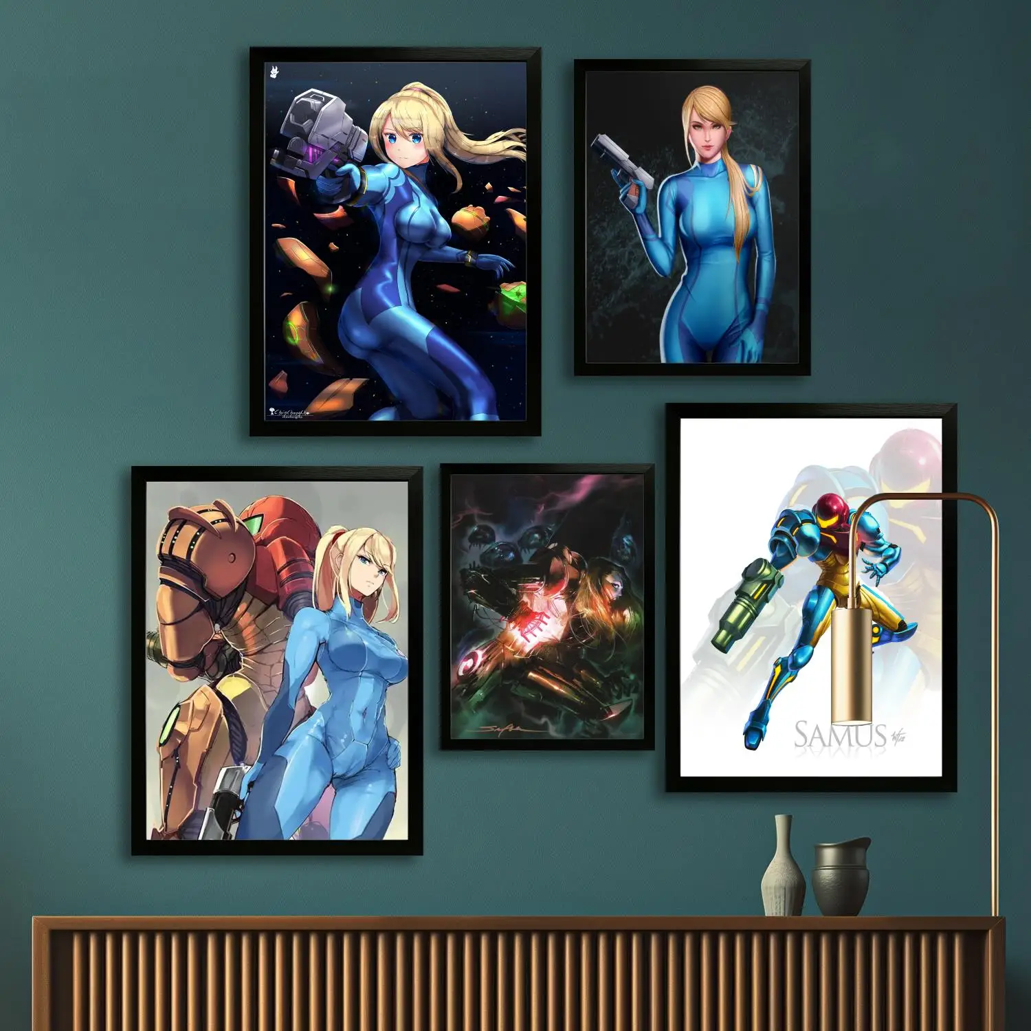 Samus Aran Metroid Canvas Art Poster and Wall Art, Picture Print, Modern Family Bedroom Decor, Posters,Decorative painting