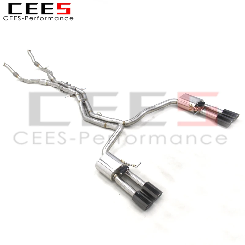 CEES High Performance Exhaust System for Audi S8 D5 4.0 2020-2024 Stainless Steel Muffler Resonator Exhaust Pipe With Black Tips