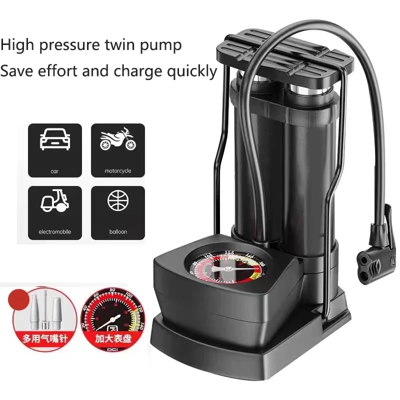 High Pressure Foot Pedal Portable Pump Bicycle Electric Motorcycle Car Basketball Inflator Quick Inflator Pump