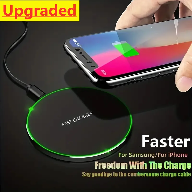 VIKEFON 15W Wireless Charger Pad for iPhone 16-12 Pro Max X Samsung Xiaomi Phone  Chargers Induction Fast Charging Dock Station - náhled 2