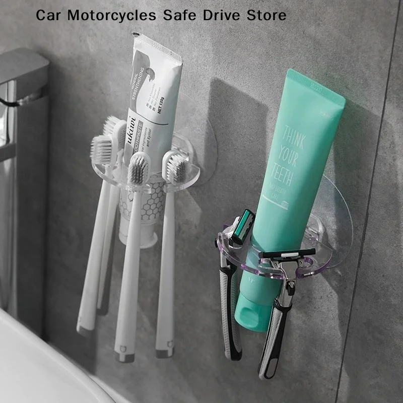【M】Removable Toothbrush Holder Transparent Toothpaste Organizer Kids Tooth Brush Storage Rack Bathroom Gadgets