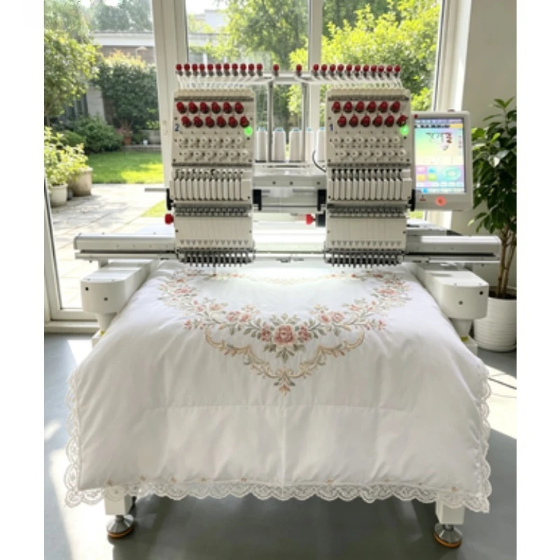 Automatic Thread Trimming Embroidery Machine 3 Heads 12 Needles Cap Embroidery Unit for Small Business