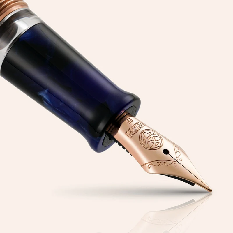 TWSBI Draco Deep Blue Fountain Pen Latest Limited Edition Piston Suction Ink Plated Rose Gold Tip Collection Calligraphy Pens