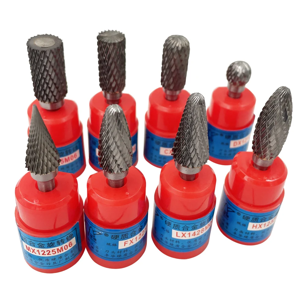 Type A Carbide Rotary File Burr , Double Groove End Cut 6mm Shank AEX0820 AX0820 M06 0616 1020 1225 1425 1625  A5
