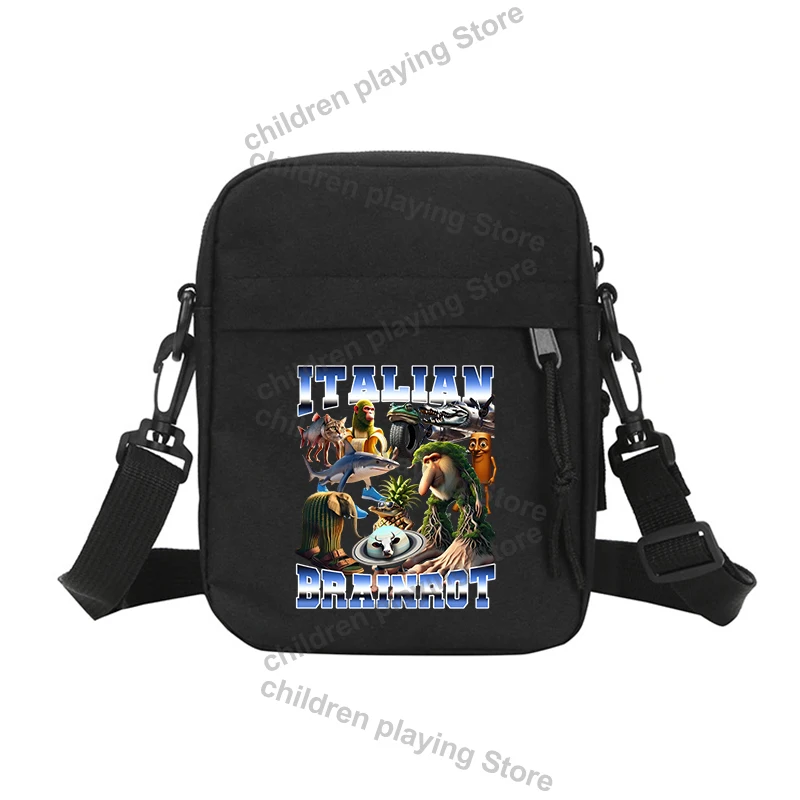 Italian Brainrot Series Series Shoulder Crossbody Bag AI Animals Small Zipper Messenger Bags Casual Women Men Simple PouchGift