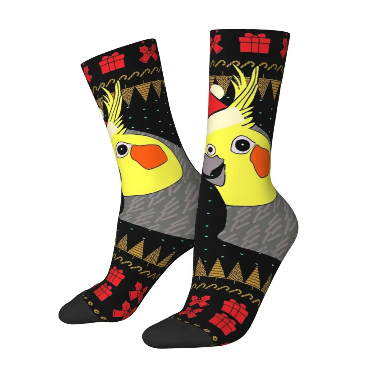 Parrot Ugly Christmas Sweater Cockatiel Socks Travel 3D Print Boy Girls Mid-calf Sock