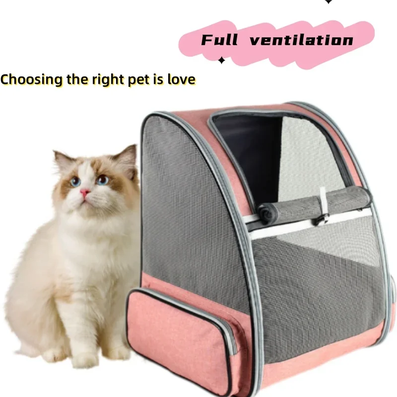 

Pet backpack out breathable portable large capacity lightweight backpack travel with cats small dog scratch folding cat bag