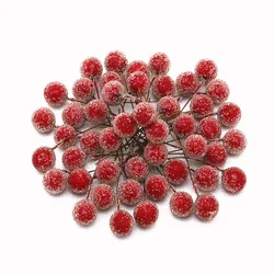 (50Pcs/pack)6cm Christmas Tree Crystal Berry Single Artificial Fruit Decoration Christmas Accessories Party DIY Christmas Gift