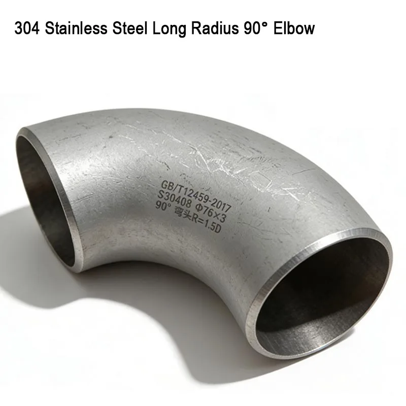 TP304 Stainless Steel 90 Degree Elbow 1.5D Long Radius Seamless Butt Welded Pipe Fitting OD 12-89mm 14 16 20 25 32 38 45 48mm