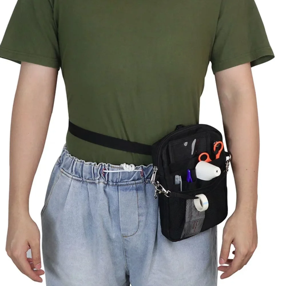 Alça ajustável enfermeira fanny pacote grande capacidade multi bolso enfermeira crossbody saco resistente ao desgaste enfermeira cintura bolsa hospital