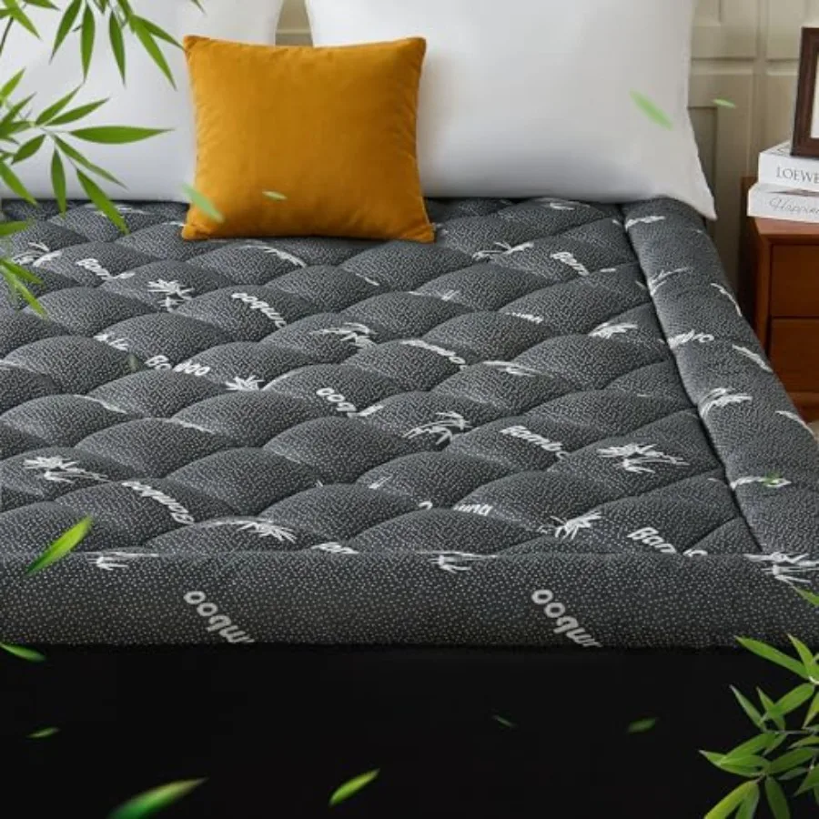 

Mattress Topper Viscose Derived from Bamboo Thick Pillow Top Mattress Pad with Deep Pocket Naturally Cooling for Hot Sleepers S